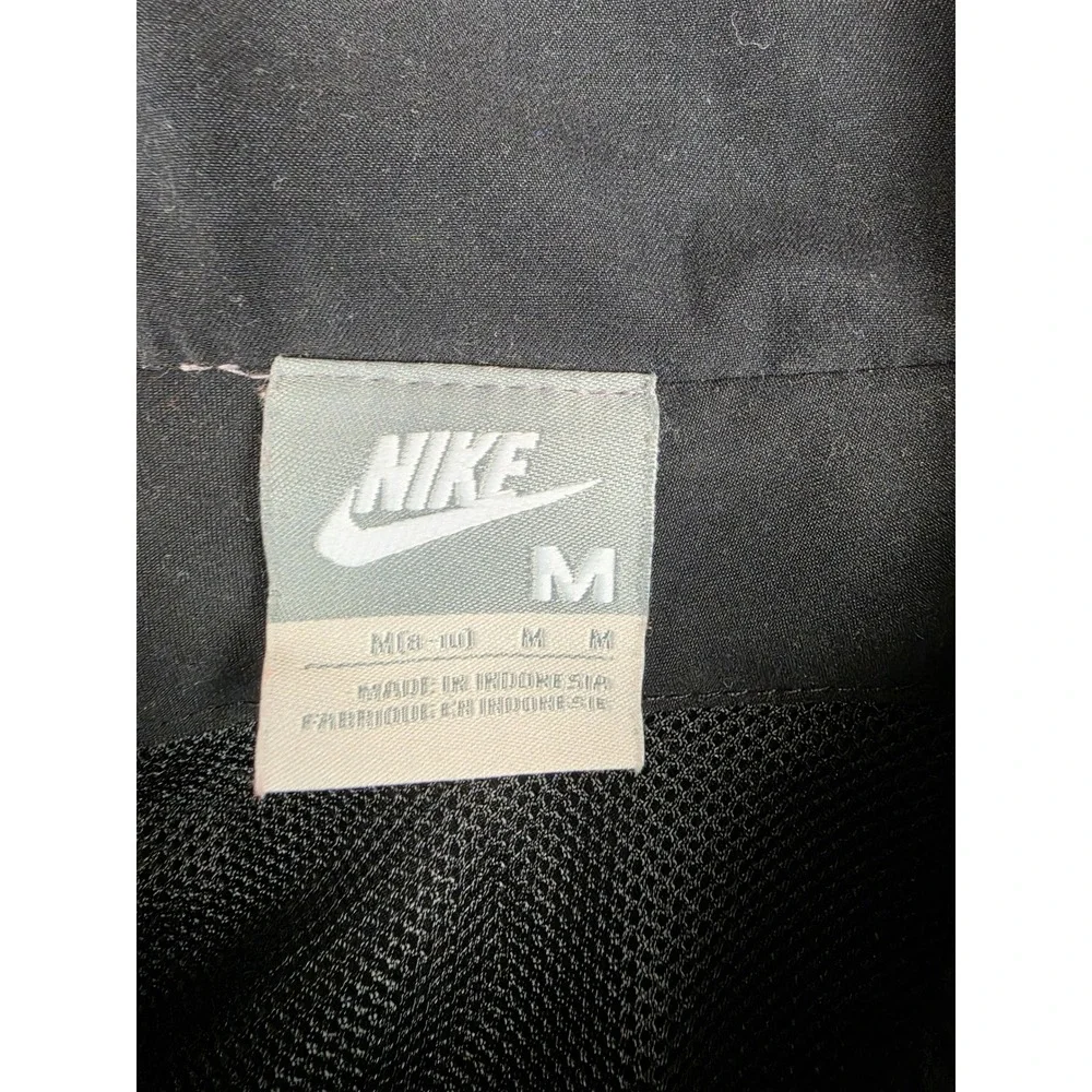 Nike Track Jacket Womens Medium Black White Full Zip Raglan Mesh Lined Y2K